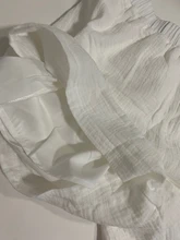 Conjunto de pantalones cortos de algodón para mujer, camisa de manga larga con cuello vuelto y botones, traje informal para vacaciones de verano, Blanco sólido