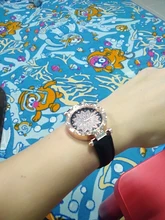 Las mujeres cielo estrellado cielo reloj de lujo de oro rosa diamante Relojes de Cuero ocasionales de las señoras banda de cuarzo reloj de pulsera mujer reloj zegarek damski