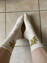 Disney de dibujos animados chica dulce y lindo color sólido Mickey Minnie Dais Donald pato de algodón absorbente de sudor tubo calcetines deportivos Calcetines