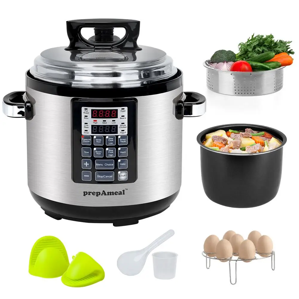 6 Qt Electric Pressure Cooker 10-in-1 Multi-Use Programmable Pressure Cooker Rice Stew Soup Porridge Cake Maker
6 Qt Electric Pressure Cooker 10-in-1 Multi-Use Programmable Pressure Cooker Rice Stew Soup Porridge Cake Maker