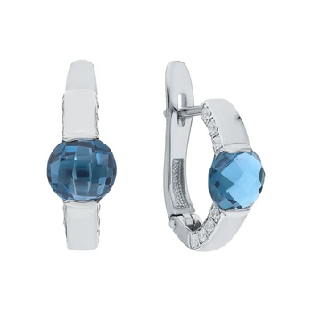 Gold earrings with cubic zirconia and Topaz synthetic sunlight sample 585
Gold earrings with cubic zirconia and Topaz synthetic sunlight sample 585