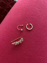 ZYZQ-pendientes de aro con flor de cristal estilo retro geométrico para mujer, aretes con Clip de estrella Color dorada, Clip no perforado, joyería aros para mujer