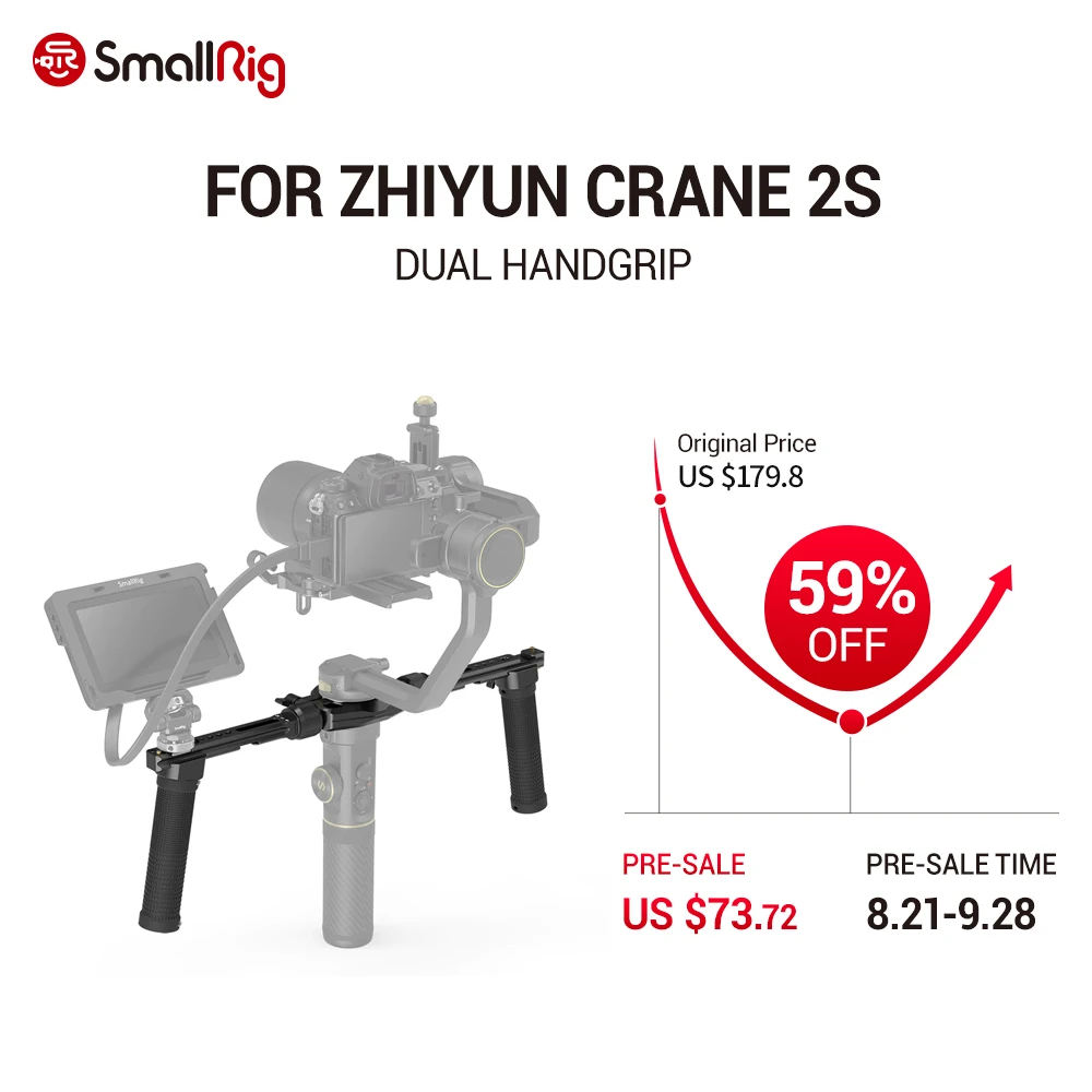 SmallRig Dual Handgrip With 1/4 & ARRI 3/8 Accessory Mounts & NATO Rail Cold Shoe for ZHIYUN CRANE 2S Handheld Stabilizer 3004
SmallRig Dual Handgrip With 1/4 & ARRI 3/8 Accessory Mounts & NATO Rail Cold Shoe for ZHIYUN CRANE 2S Handheld Stabilizer 3004