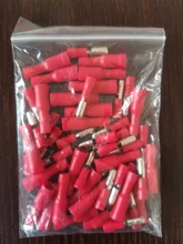 Crimp-Wire-Terminals Bullet-Butt-Connector Female Insulated Assorted 100pcs Red for 22--16-Awg