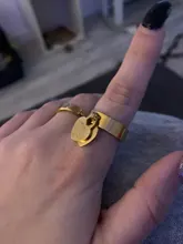 Anillo chapado en oro rosa para niña y mujer, sortijas de acero inoxidable con abalorio, joyería de corazón dulce para mujer, regalo de varias tallas