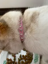 Collar de cuero sintético con diamantes de imitación para perros y gatos pequeños, accesorios para mascotas, correa para Collar de perro de diamantes, 12 colores