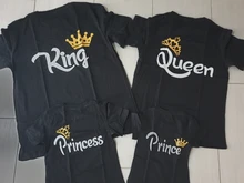 Ropa a juego para madre, padre, hija, hijo, Chico, camiseta, rey de la familia, Reina, ropa estampada, Top para mamá y yo