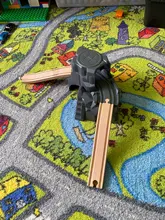 Accesorios de vía de tren de madera doble túnel gris de plástico para tren de pista de túnel GXMB
