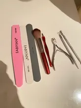 Conjunto de herramientas para manicura, tira de pulido, limas de uñas, Tijera para piel muerta, tenedor con piel muerta, removedor de manicura