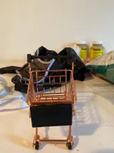 Mini carrito de la compra para niños, artículos de oficina, adornos de almacenamiento, 1 unidad