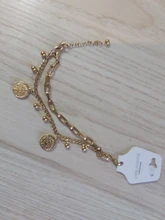 FINE4U B127 de acero inoxidable Rolo cadena pulsera corazón dije de monedas pulseras para hombres mujeres 2019 joyería religiosa