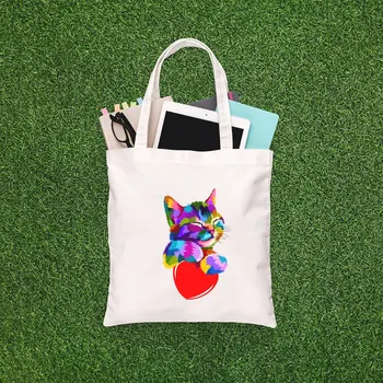 Angemiel Bag Heart Colorful Smiling Cat Shopping Beach Tote Bag 
Angemiel Bag Heart Colorful Smiling Cat Shopping Beach Tote Bag