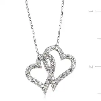 KUTAYDAN 925 Sterling Silver Two Heart Woman Necklace 
KUTAYDAN 925 Sterling Silver Two Heart Woman Necklace