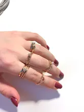 Tocona-anillos de lujo con piedra de cristal transparente y corazón para mujer, joyas de boda geométricas con perla hueca giratoria, accesorios de joyería 9015