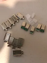 Conector de carga de Cable para teléfono, Conector de soldadura macho 4 en 1, USB 3,1, 4P, niquelado/chapado en oro, 1/2/5 uds.