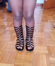 Bekamille-Sandalias para niñas, zapatos de verano, botas de gladiador de estrellas, zapatos de playa princesa SZ041