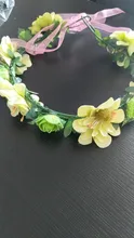 BalleenShiny-corona de flores para niña pequeña, diadema Floral para niña, accesorios para la cabeza para Tiara de dama de honor