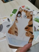 Tarjeta de gato pintado a mano, Gato pintado a mano, estilo grafiti, Linda en forma de Animal