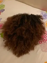 Afro corto rizado pelucas con flequillo para las mujeres negras rubia marrón Cosplay sintético Africana pelucas resistente al calor Lizzy