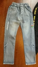 INS chicos populares jeans 4-13 años algodón viejo lavado niños jeans Corea bolsillo letras pantalones para bebés niños jeans niños 7 colores opciones