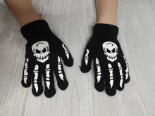 WARMOM-guantes de punto de invierno para niños, guantes cálidos de cinco dedos con lindo estampado para deportes al aire libre