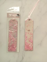 Artículos de papelería coreanos niña corazón Flash Rosa puro lentejuelas marcapáginas Teacher Office Supplies