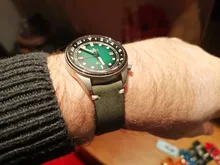 Correa de cuero mate para reloj, correa de cuero Seude 20mm, 21mm, verde oscuro, marrón, suave, hecha a mano, para reloj