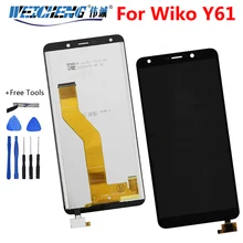 Ensemble écran tactile LCD pour Wiko Y61, 6.0 pouces, pièces de rechange avec outils et adhésif=