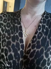 Lost Lady-collar con 26 letras de bambú y Metal dorado para mujer, colgante con inicial del alfabeto, cadena de eslabones, regalos de joyería