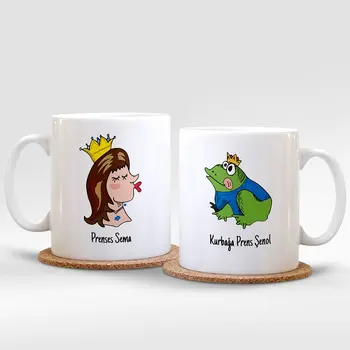 Personalized Dual Is Princess & Frog Prince White Mug Cup
Personalized Dual Is Princess & Frog Prince White Mug Cup