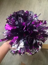 Pompones de porristas metálicos colorfast, para animadoras, con flores de mano, para deportes aeróbicos, 1 unidad