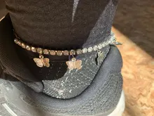 Caraquet-tobillera de mariposa de cristal con diamantes para mujer, pulsera de tobillo con cadena ostentosa de diamantes de imitación, joyería para playa y pies descalzos para mujer 2021