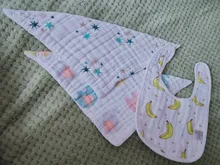 Baberos de muselina de 8 capas para bebé, 100% de algodón Natural, suave, pañuelo de Animal, bata infantil, toalla de Saliva para alimentación