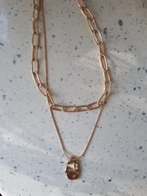17KM-gargantilla Punk de cadena de oro grueso multicapa para mujer, collar con colgante redondo Irregular a la moda, joyería de tendencia 2021