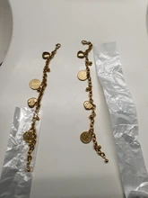 FINE4U B127 de acero inoxidable Rolo cadena pulsera corazón dije de monedas pulseras para hombres mujeres 2019 joyería religiosa