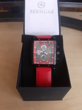 Rectangular relojes para hombres BERSIGAR hombre reloj en forma de barril Tipo de cuarzo moda de lujo impermeable de los deportes de cronógrafo correa de silicona