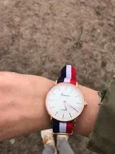 Reloj clásico a rayas de nailon para mujer y hombre, pulsera de cuarzo de marca de lujo, reloj femenino