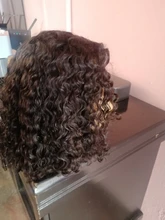 Rizado rizado peluca barato Bob corto de encaje de cierre pelucas de cabello humano 4x4 de la onda de agua brasileña pelucas Bob corto rizado profundo pelo peluca del pelo humano