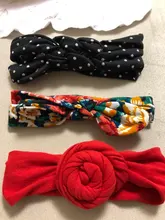 3 unids/set Floral arcos diadema bebé diademas de chica de elástico Bowknot bebé banda de pelo turbante conjunto, accesorios para el cabello para chicas