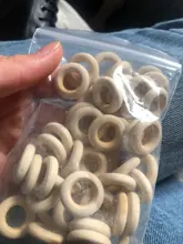 Anillo de madera con cuentas de dentición para niños, artesanías para hacer joyería en 10 tamaños, bricolaje, natural, 5/10/20/50 uds.