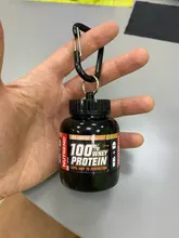 1PC 100ML portátil botella para polvo de proteína con llavero de salud embudo medicina publicidad botella de agua vaso botella para deporte al exterior