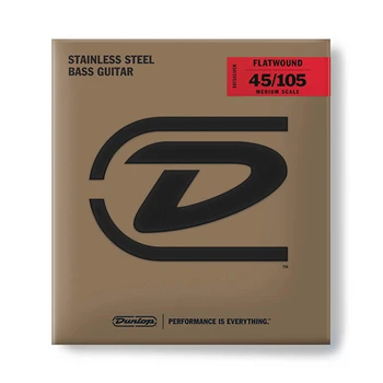 Dbfs45105m flatwound medium scale string kit for bass guitar, steel, 45-105, Dunlop
Dbfs45105m flatwound medium scale string kit for bass guitar, steel, 45-105, Dunlop