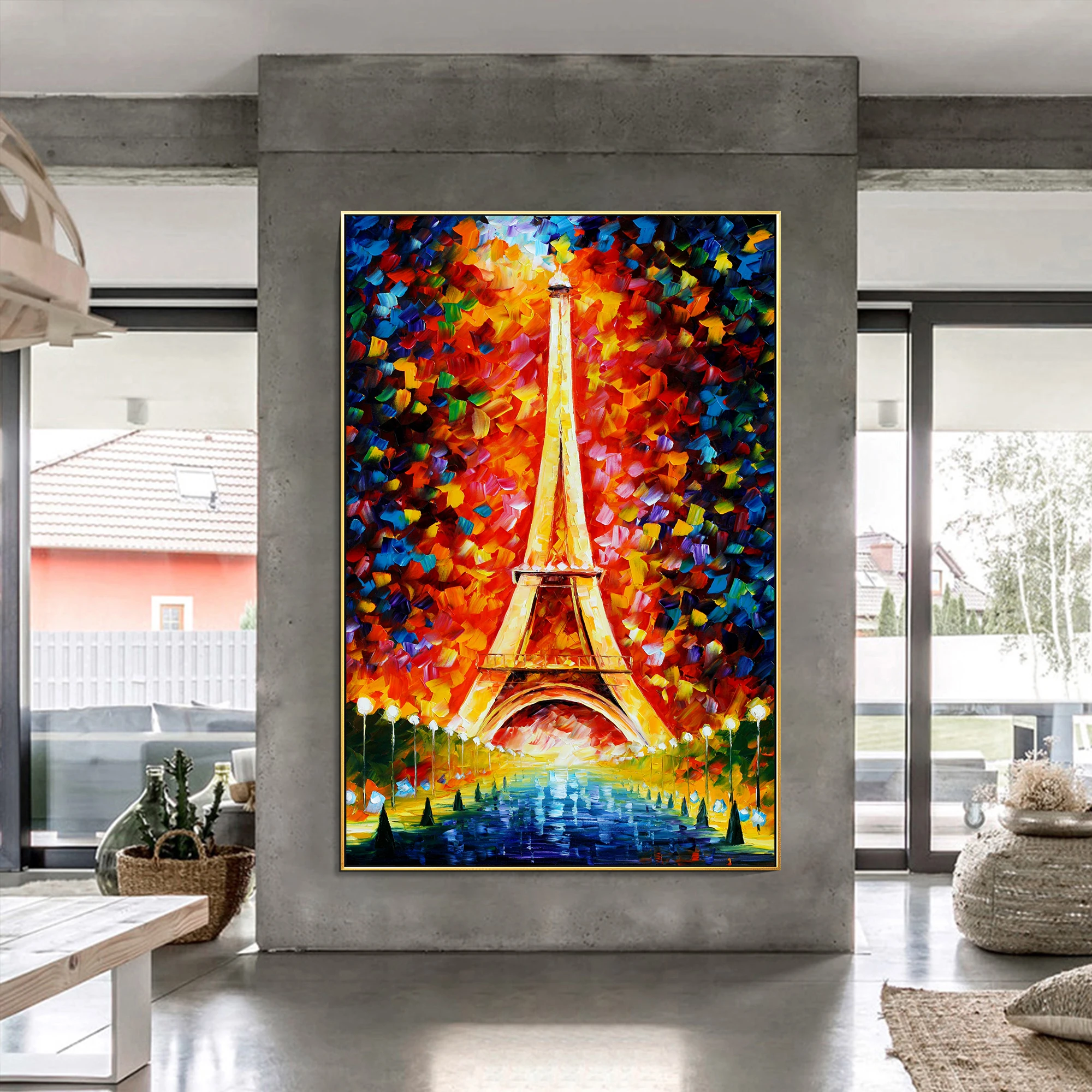Colorful Paris Eiffel Tower Palette Knife Painting on Canvas Texture oil painting acrylic large wall art picture for home decor
Colorful Paris Eiffel Tower Palette Knife Painting on Canvas Texture oil painting acrylic large wall art picture for home decor