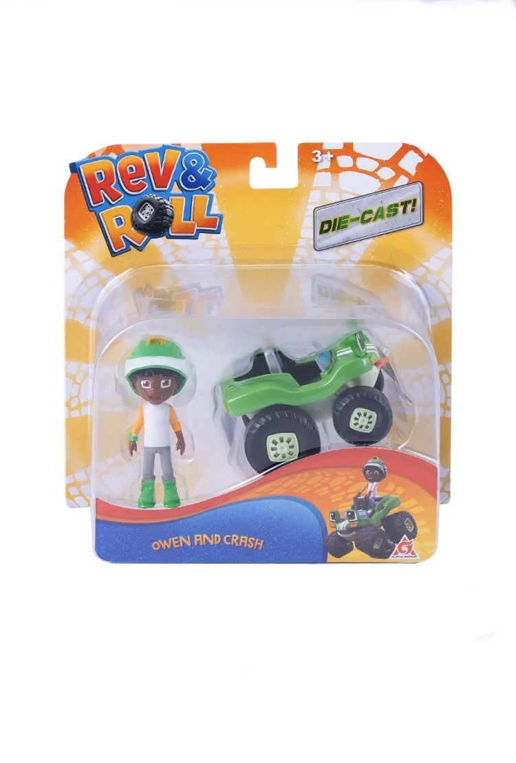 Игрушка Rev&Roll фигрука+машинка (метал) - Оуен и Крэш |