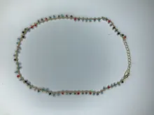 Collar con colgante de oro bohemio para mujer, cadena de piedras de colores, gargantilla de cuello, joyería de fiesta hecha a mano