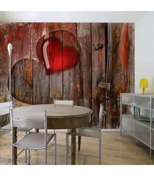 Photo mural-a heart engraved on wood 
Photo mural-a heart engraved on wood