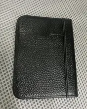 Tarjetero de cuero para hombre y mujer, billetera plegable para tarjetas de identificación y de crédito, cubierta de viaje para pasaporte de negocios Vintage