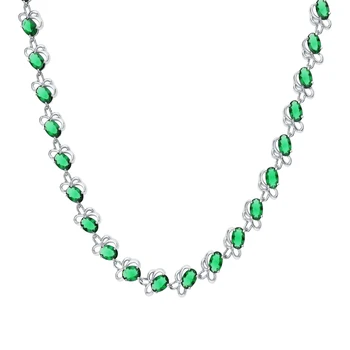 Silver necklace with emeralds synthetic sunlight sample 925
Silver necklace with emeralds synthetic sunlight sample 925