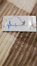 Sticker Funny Decorative Decal Motorcycle Heartbeat Fishing 3D