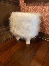 Muebles de felpa para bebé, sofá, silla, reposapiés otomano, lana Artificial, piel de oveja suave, taburete, futón, hogar, sala de estar